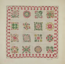 Applique Quilt, c. 1937. Creator: Suzanne Roy