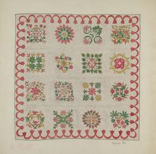 Applique Quilt, c. 1937. Creator: Suzanne Roy