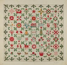 Applique Quilt, c. 1938. Creator: Margaret Concha