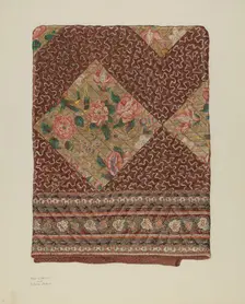 Applique Quilt, c. 1940. Creator: Mae A. Clarke
