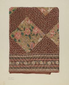 Applique Quilt, c. 1940. Creator: Mae A. Clarke