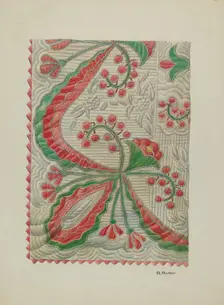 Applique Quilt, c. 1940. Creator: Ruth Buker