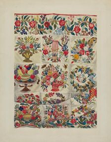 Applique Quilt (Friendship Quilt), c. 1937. Creator: Verna Tallman