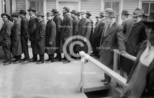 Applying for subway work, between c1910 and c1915. Creator: Bain News Service.