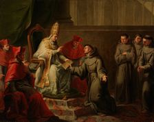 Approval of the Franciscan Rule by Pope Innocent III, c1789. Creator: Antonio Carnicero
