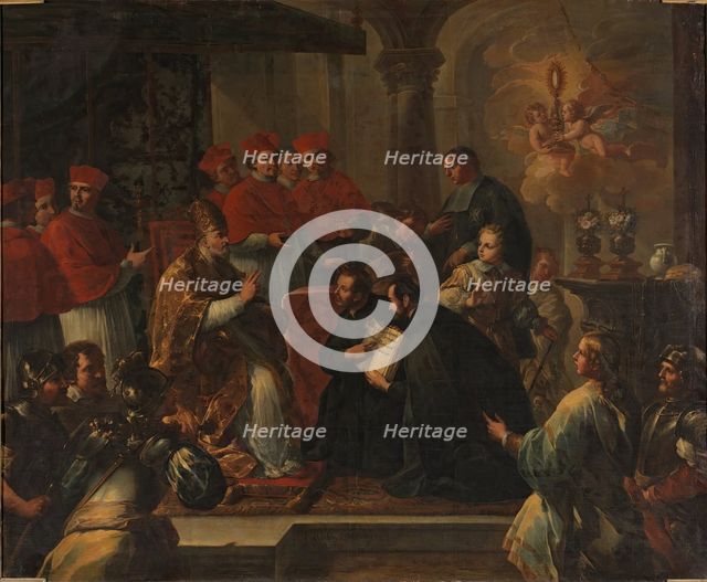Approval of the rule of the Order of Minor Clerics, 1738. Creator: Pedro Rodriguez de Miranda.