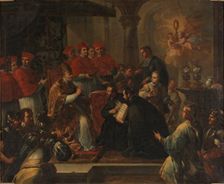 Approval of the rule of the Order of Minor Clerics, 1738. Creator: Pedro Rodriguez de Miranda