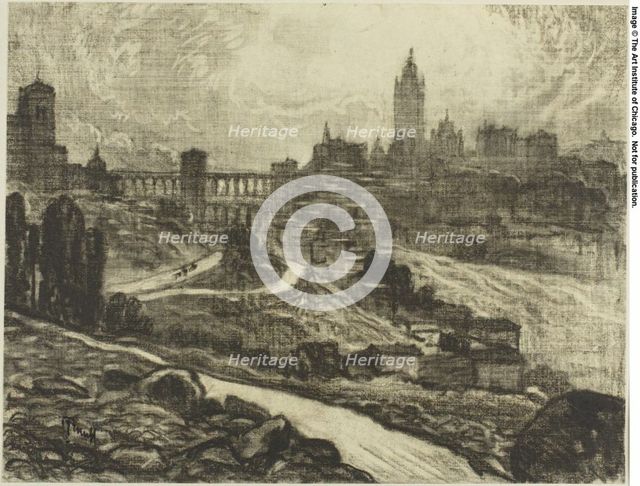 Approach to Segovia, c. 1903. Creator: Joseph J Pennell.