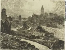 Approach to Segovia, c. 1903. Creator: Joseph J Pennell