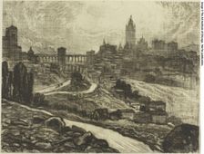 Approach to Segovia, c. 1903. Creator: Joseph J Pennell