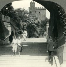 Approach to the Historic Karnan Castle, Helsingborg, Sweden c1930s. Creator: Unknown