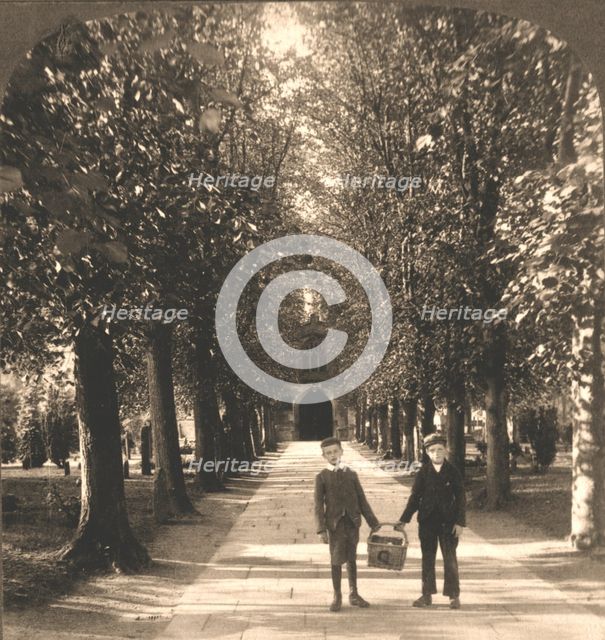 'Approach to Trinity Church, Stratford on Avon, England', 1905. Creator: Works and Sun Sculpture Studios.