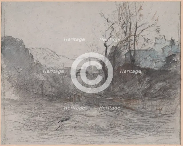 Approaching Morestel, c. 1845. Creator: Auguste François Ravier.