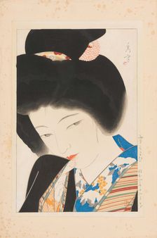 Approaching Snow (Yuki moyoi). From the Series "Women in Four Settings (Fujo yondai)", 1927. Creator: Shuho, Yamakawa (1898-1944)
