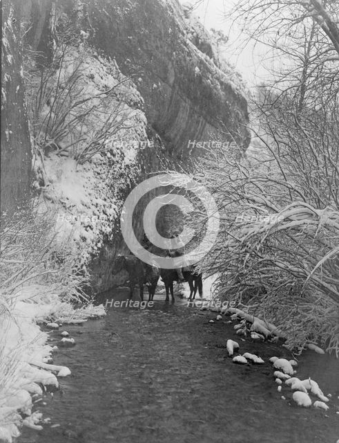 Approaching winter-Apsaroke, c1908. Creator: Edward Sheriff Curtis.