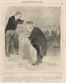 Approchez M. Gérenflot...venez recevoir..., 1844. Creator: Honore Daumier