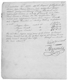 Appraisal of Property, Appraisal of slaves from the estate of..., 1772-12-21. Creator: Unknown