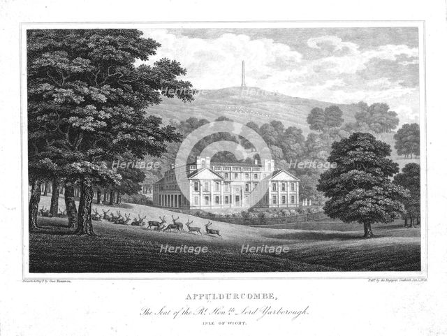 'Appuldurcombe, The Seat of the Rt. Hon.ble Lord Yarborough. Isle of Wight.', c1825. Artist: George Brannon.