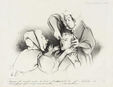 Appuyez fort, ça fait rentrer la bosse..., 1838. Creator: Honore Daumier