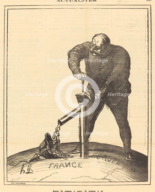 Après la pompe a sang, la pompe à or, 1871. Creator: Honore Daumier.