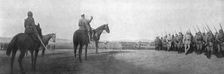 Apres la prise de Monastir; les contingentsrusses defilent devant le general Sarrail..., 1916. Creator: Unknown