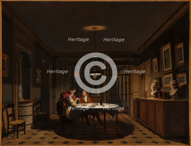 Après le Souper (After dinner), c. 1830. Creator: Boilly, Louis-Léopold (1761-1845).
