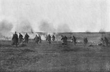 Apres l'explosion d'une mine pres de vauquois : l'attaque de l'entonnoir a la grenade et..., c1916. Creator: Unknown