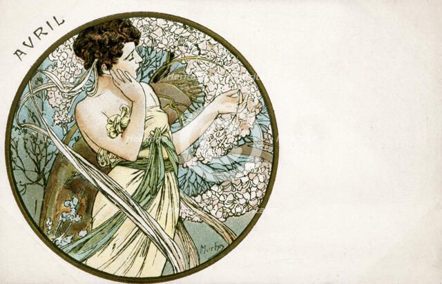 'April', 1900. Artist: Alphonse Mucha