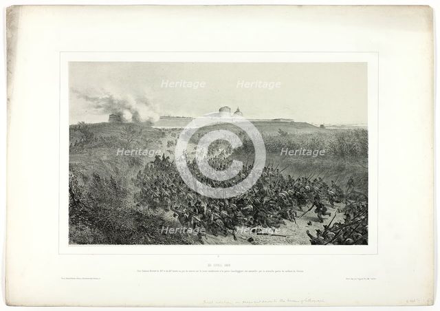 April 30, 1849, from Souvenirs d’Italie: Expédition de Rome, 1850. Creator: Auguste Raffet.