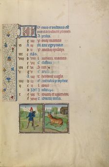 April Calendar Page: Picking Flowers: Taurus; Arenberg Hours, early 1460s. Creator: Workshop of Willem Vrelant