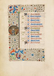 April Calendar Page: Saint George; Book of Hours, about 1440-1450. Creator: Workshop of the Bedford Master