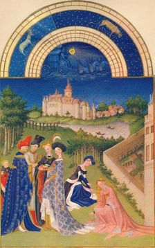 April - the Château de Dourdan, 15th century, (1939). Creator: Jean Limbourg