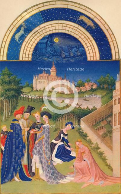April - the Château de Dourdan, 15th century, (1939). Creator: Jean Limbourg.
