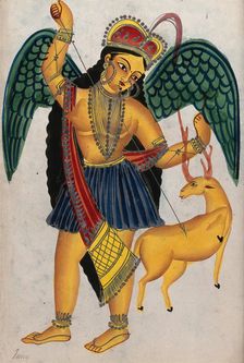 Apsara with pet deer. Creator: Unknown