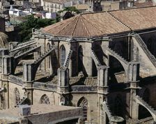 Apse of the Cathedral of Tortosa with buttresses and flying buttresses