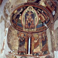 Apse of the church of Santa Maria de Taüll in the Vall de Boi (Boi Valley), Alta Ribagorza