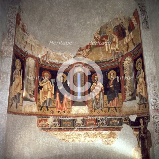 Apse of the church of the Monastery of Sant Pere de Burgal, Pallars Jussà, 12th century mural.