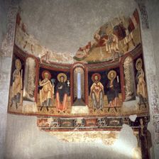 Apse of the church of the Monastery of Sant Pere de Burgal, Pallars Jussà, 12th century mural