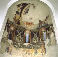 Apse of the church Santa Maria d'Aneu, Pallars Sobirá, 12th century mural