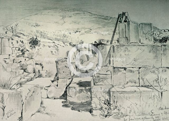 'Apse of the Fourth Century Church Over Jacob's Well at Shechum (Nablus)', 1902. Creator: John Fulleylove.