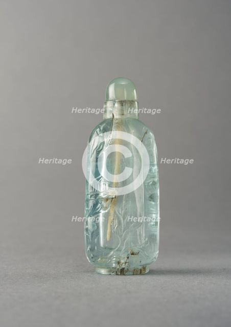 Aquamarine snuff bottle, China, Qing dynasty, 1644-1911. Creator: Unknown.