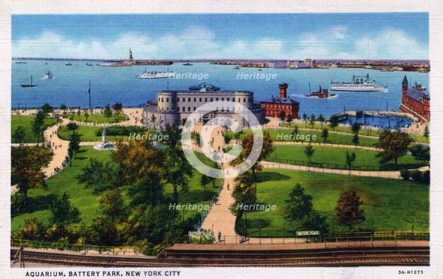 Aquarium, Battery Park, New York City, New York, USA, 1933. Artist: Unknown