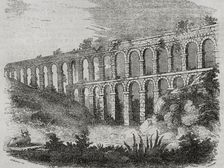 Aqueduct of Tarragona, also known as the Bridge of Ferreres or Pont del Diable, Catalonia, 1852. Creator: Cibera