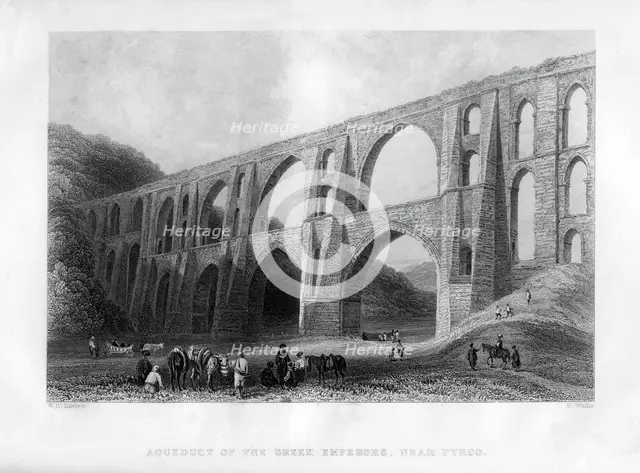 'Aqueduct of the Greek Emperors, near Pyrgo', Turkey, 1886.Artist: R Wallis