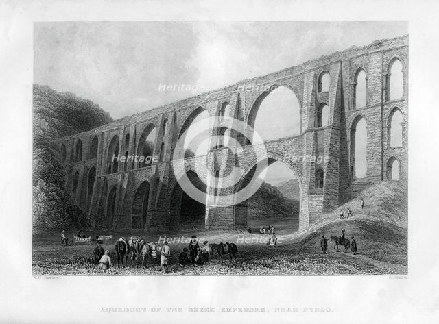 'Aqueduct of the Greek Emperors, near Pyrgo', Turkey, 1886.Artist: R Wallis