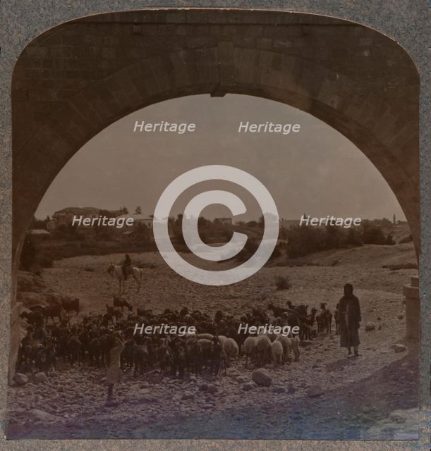 'Aqueduct showing Jericho through Arch', c1900. Artist: Unknown.