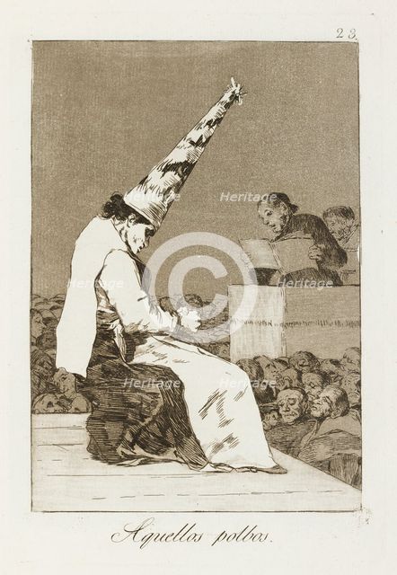 Aquellos polbos.; Los Caprichos, pl.23, 1799. Creator: Francisco Goya.