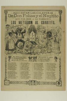 Aquí están las calaveras de Don Folias y el Negrito (Here Are the Calaveras of Don Folias..., n.d. Creator: José Guadalupe Posada