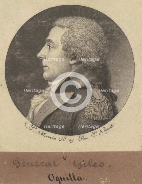 Aquila Giles, 1797. Creator: Charles Balthazar Julien Févret de Saint-Mémin.
