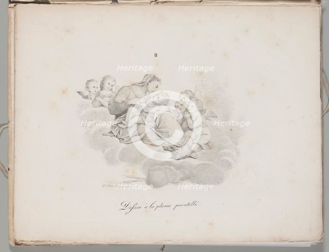 Art of the Lithograph: Madonna and Child on the Clouds, Plate II, 1819. Creator: Alois Senefelder (German, 1771-1834).